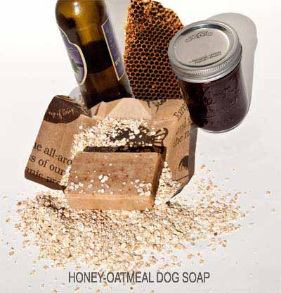Honey-oatmeal dog soap for dogs with dry, irritated or sensitive skins