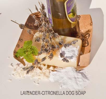 ingredients for Citronella-Lavender Dog Soap of Dee Stuff, Shasta Lake (near Redding) CA